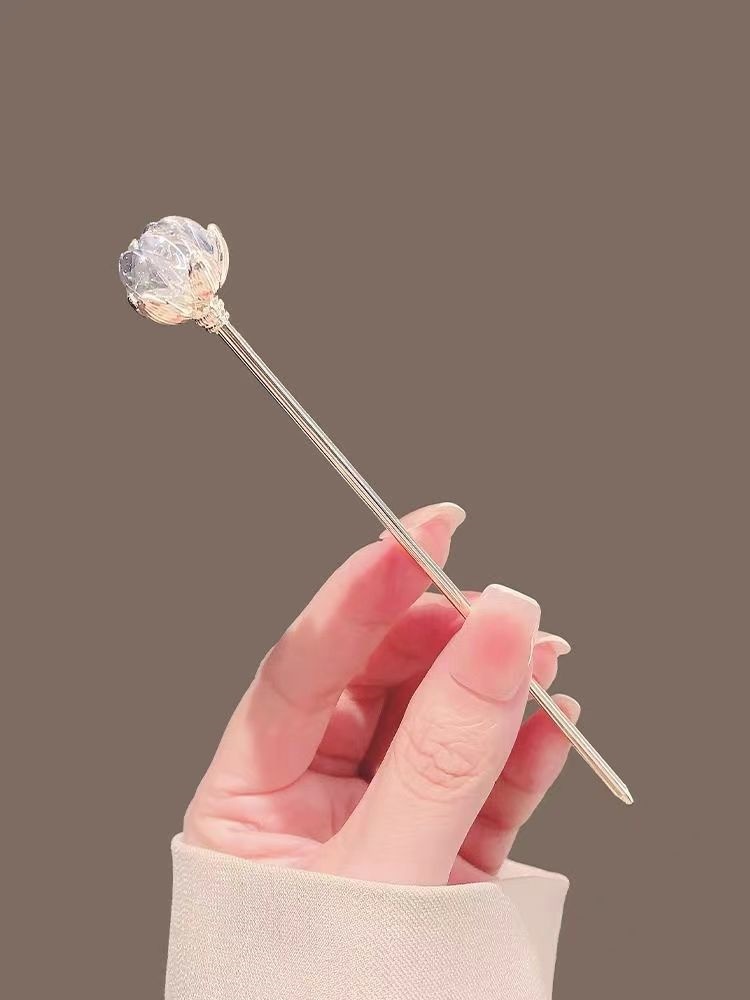 Hanbok Hair Pin - Kadınlar için Kristal Lotus Saç Tokası,